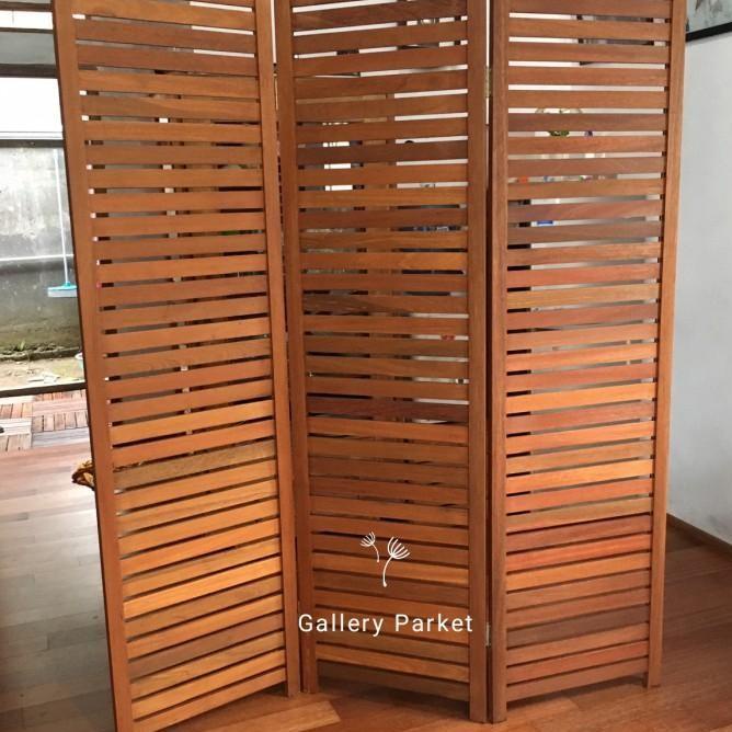 Terlaris Partisi Ruangan Kayu Skat Pembatas Pagar Kayu Bengkirai Best