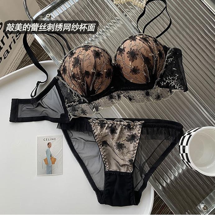 Pakaian dalam wanita seksi wanita dada kecil mengumpulkan renda penyesuaian bra cincin baja mengangk