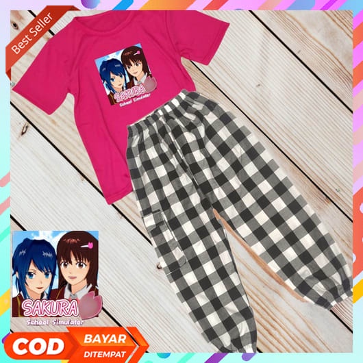 [Cocobaby] Setelan Set Anak Perempuan Model Terbaru Stelan Anak  Baju Polkadot + Celana Jeans Gsfit4