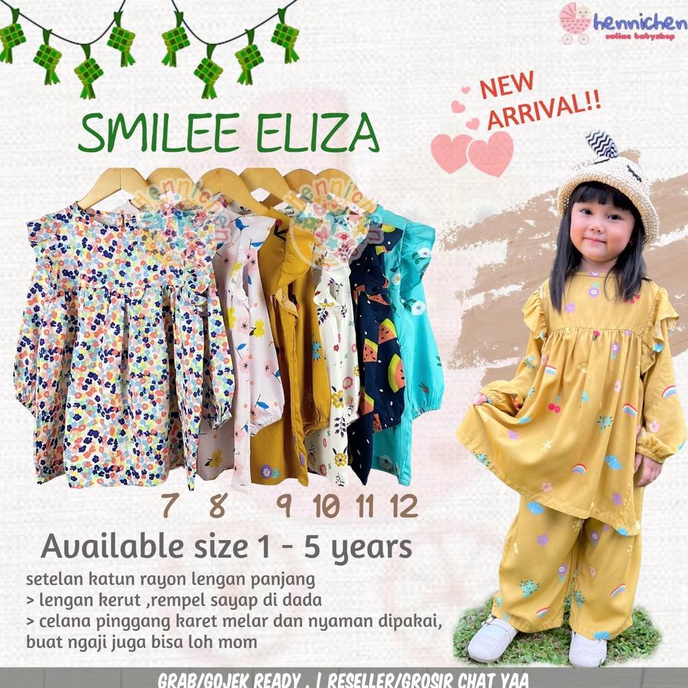 PROMO 6.6 SMILEE ELIZA GAMIS ANAK PEREMPUAN SET BAJU SETELAN PANJANG ANAK PEREMPUAN MOTIF PAKAIAN MU