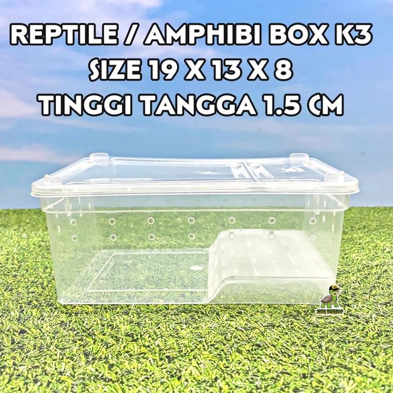 ㊩ AMPHIBI REPTILE BOX K3 KANDANG PACMAN FROG PANANA LEOPARD GECKO CROCODILE SKINK KURA AIR RES XDR H