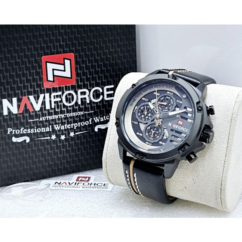 Naviforce 9110 jam tangan pria analog original tahan air garansi 1 tahun best seller