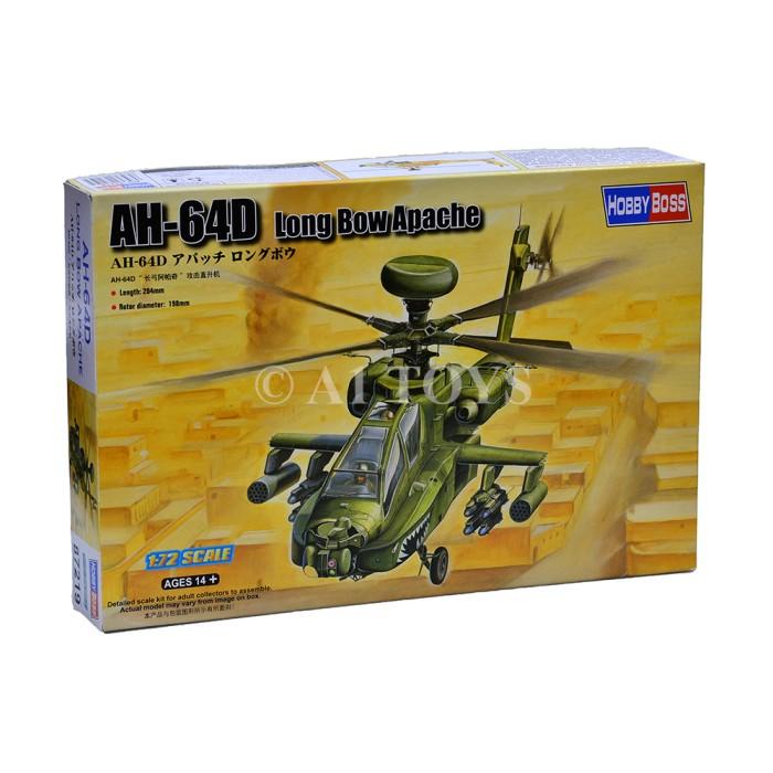 Model Kit miniatur helikopter AH-64D Apache Hobby Boss 20 cm 1:72