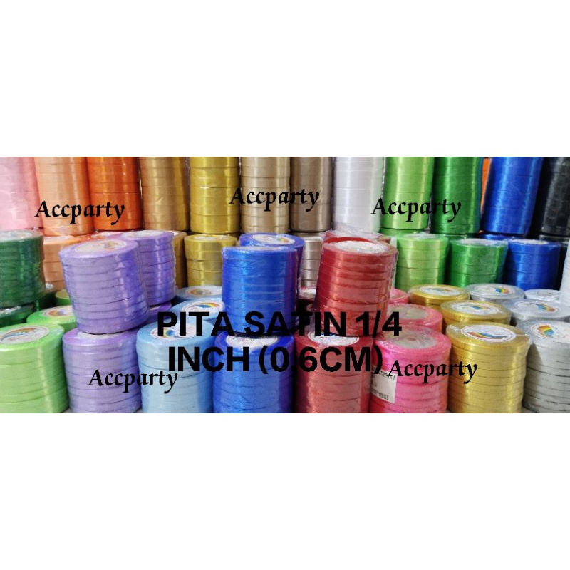

Pita Satin 1/4Inch (0,6cm) / Pita Kain 1/4