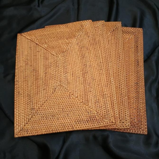 cusss order] Placemat / Anyaman Rotan / Persegi Panjang / Tatakan Alas Piring Rotan