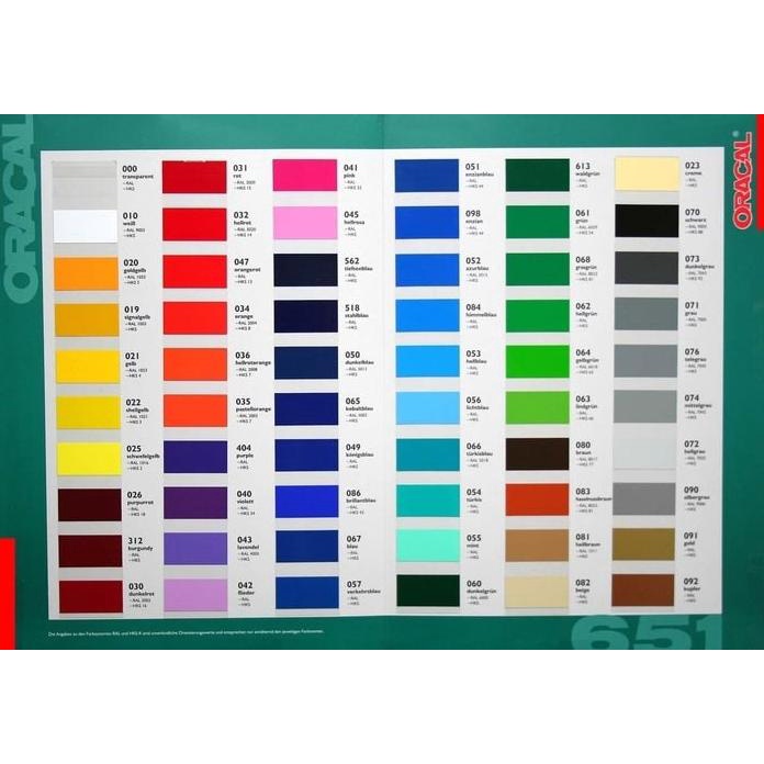 

Sticker / Stiker Oracal 651 Series Glossy / Matte 50M X 126Cm (Roll)