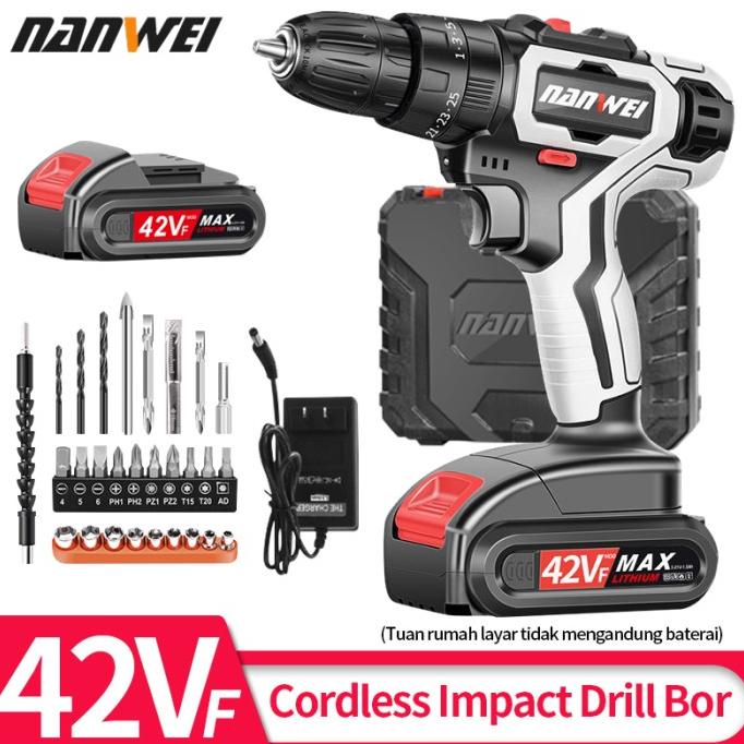 42V Mesin bor cordless/bor baterai/ bor listrik/Impact Drill Bor Beton