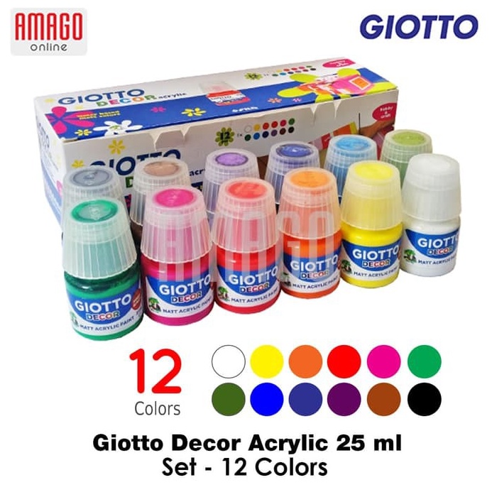 

[KODE IEPQZ] GIOTTO DECOR ACRYLIC - 25 ml - 12 COLORS - 530600