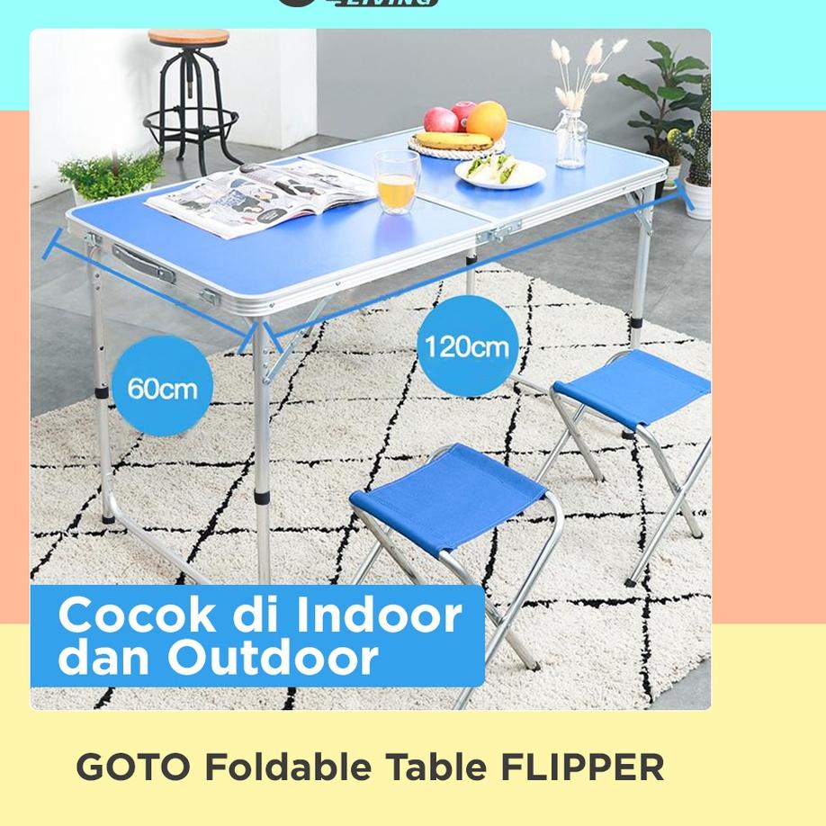 Dapatkan Goto Flipper Table Meja Makan Lipat Set Koper Camping Outdoor Portable