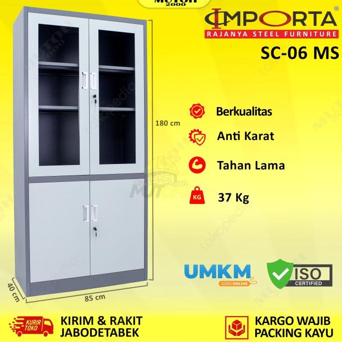 

Importa Sc-06 Bt/Ms Lemari Arsip Besi Pintu Kombinasi Swing Limited Edition