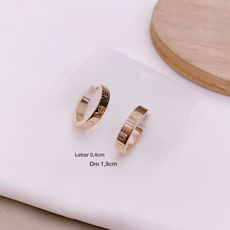 Anting Titanium asli Dm 1,8 Premium Quality Anti Karat Anti Alergi Anting Stainless steel Ori At1