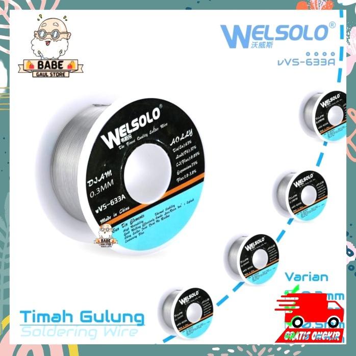 Timah Gulung Welsolo Vvs-633A 0.3Mm 0.4Mm 0.5Mm 0.6Mm 30Gr Export Ori