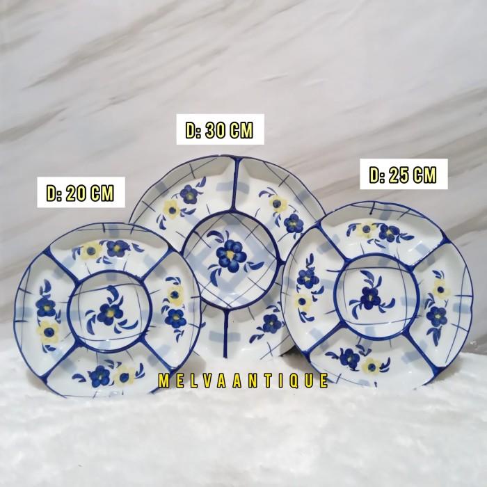 Terlaris Piring Saji Keramik 5 Sekat / Piring Untuk Rujak 5 Sekat