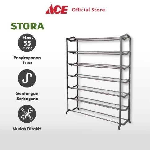 Ace Hardware - Stora Rak Sepatu 7 Tingkat - Abu-Abu Velenaredi