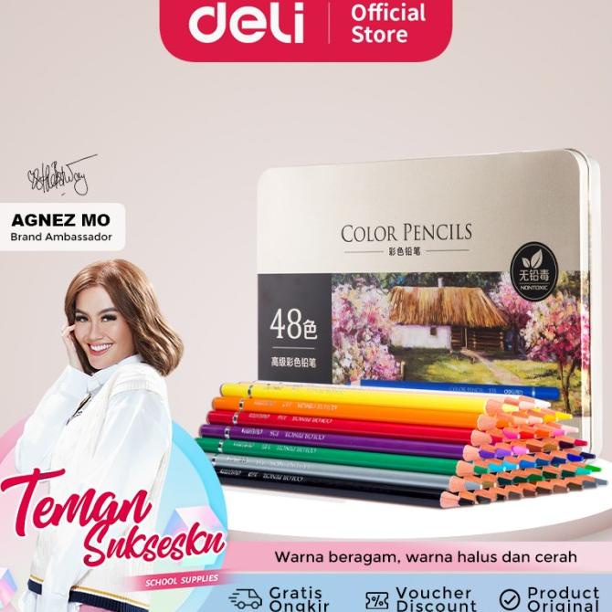 

Deli High-grade Oil Pencil Color Pensil Warna Minyak 48/72 Warna 6567