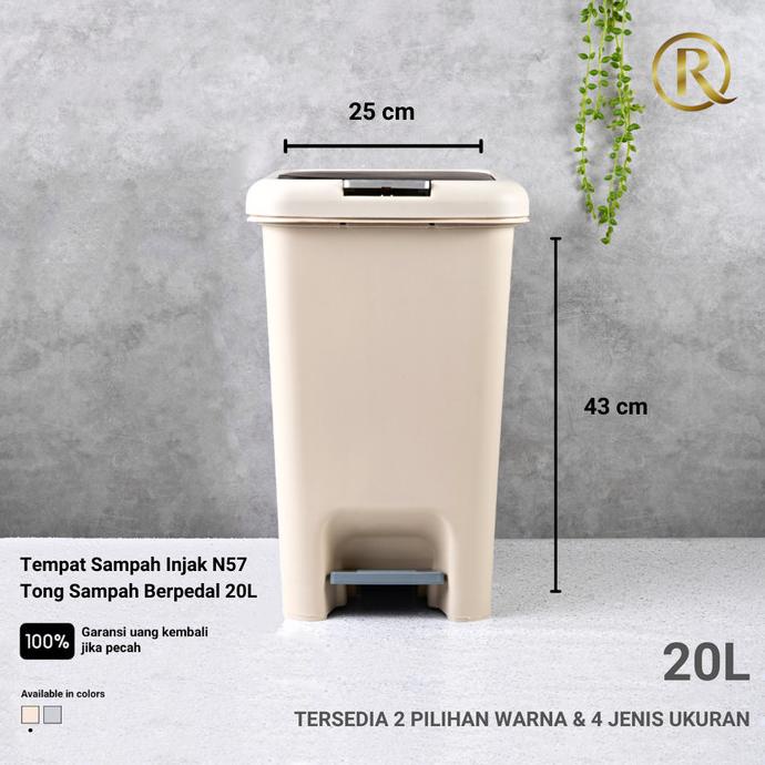 Tempat Sampah Injak N57 Tong Sampah Dapur Kamar Berpedal 20L
