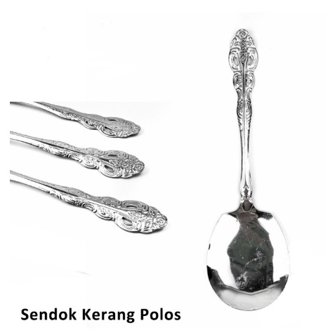 Irus Centong Sendok Servis Nasi Lauk Sayur Spoon Saji Prasmanan Stainless Steel SS Motif Wayang