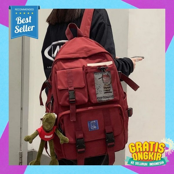 Ransel Laptop Anti Air Jumbo Backpack Waterproof Korean Style Tas Sekolah Pria Distro Sma Keren Tas 