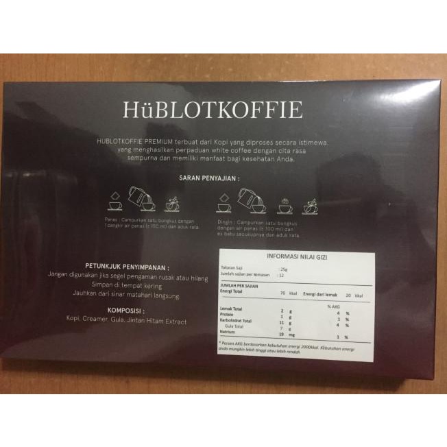 

Hublot- Coffee - Kopi Hublot- Isi 12 Sachet