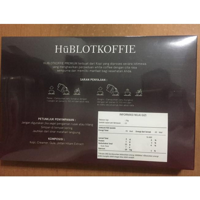 Hublot- Coffee - Kopi Hublot- Isi 12 Sachet