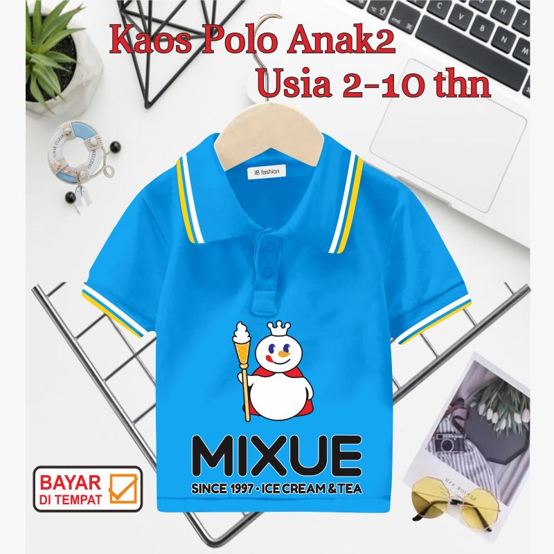 ((IB))KAOS ANAK2 KERAH POLO/MIXUE DIGITAL SABLON