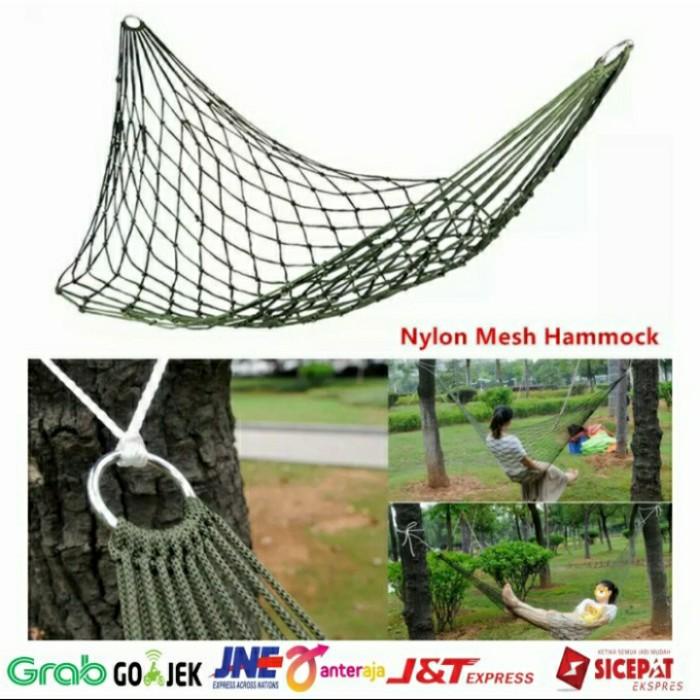 Terlaris Hammock Ayunan Gantung Tali Rajut Nylon Hamock Jaring Single