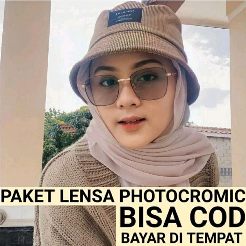 Kacamata wanita 1933  | Kacamata Anti radiasi Photocromic | Bisa COD