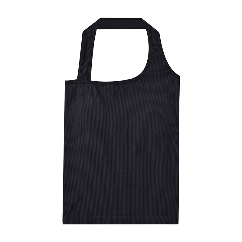 ►❃▪cropped top babes dipakai di dalam dan di luar di musim panas dengan pad dada kecantikan kembali halter leher seksi bottoming sling top wanita tanpa lengan hitam pendek #COD