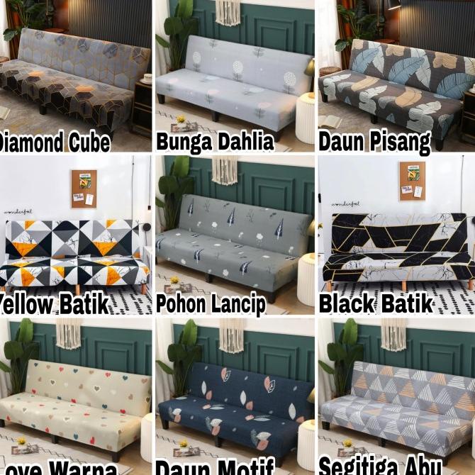 Cover sofa bed INFORMA elastic-Sarung PENUTUP sofa bed STRECTH motif