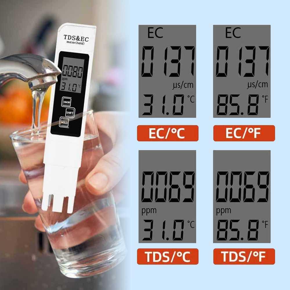 VKTECH Alat Ukur Uji TDS EC Meter Digital Air Minum Akuarium - E-1