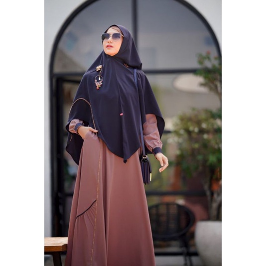 SET GAMIS SYAR'I AULIA FASHION SARA MOCCA  NAVY