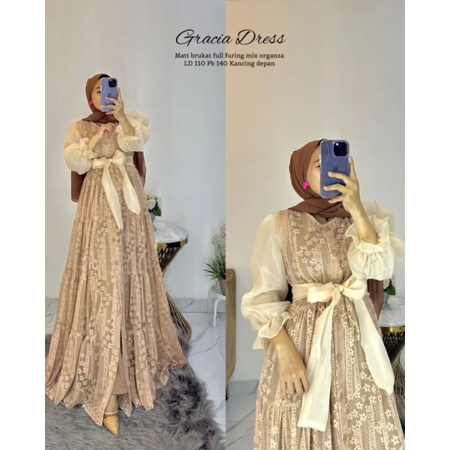 Gracia dress gamis brokat premium label
