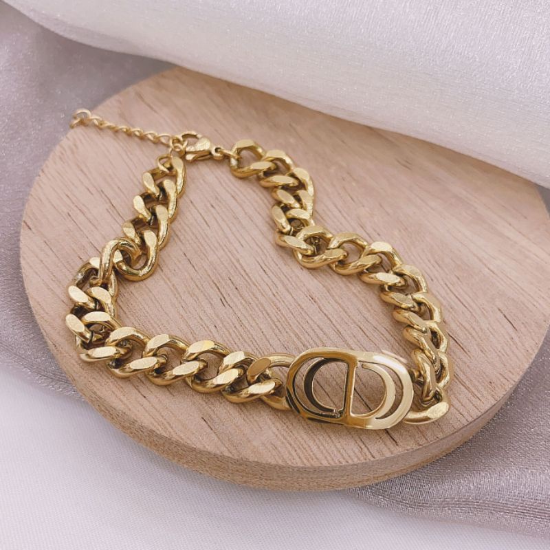 Gelang Titanium asli Gold Premium Quality Anti karat anti alergi Bracelet Stainless  Steel Ori Hw