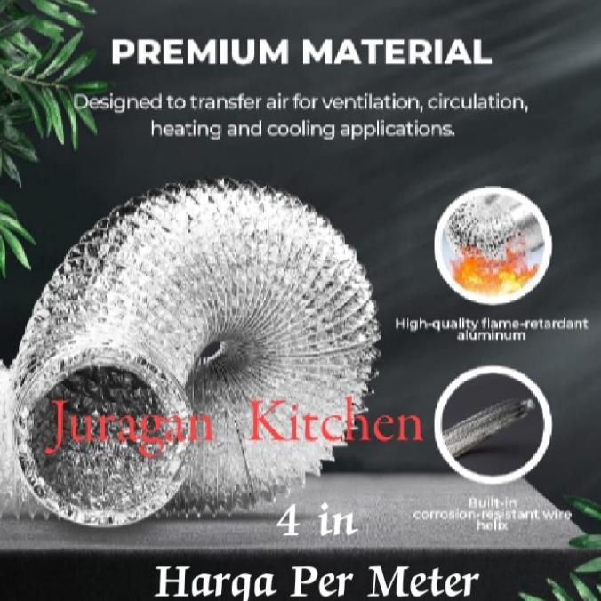 '+'+'+'+] Flexible ducting 4"/pipa exhaust aluminium 4 in selang pembuangan asap