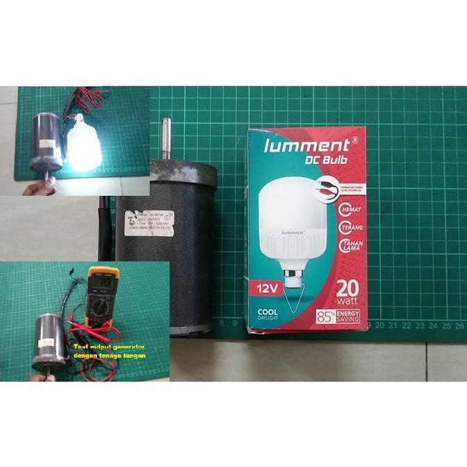 }}}}}}] DC Motor Permanen Magnet Bisa Untuk Mini Generator DIY Plus lampu 12V