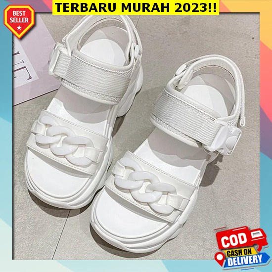 Sandal Wedges Branded Dewasa Gunung Santai Asli Kekinian U0Z9 Karet Polos Ringan Big Size Sendal Ori