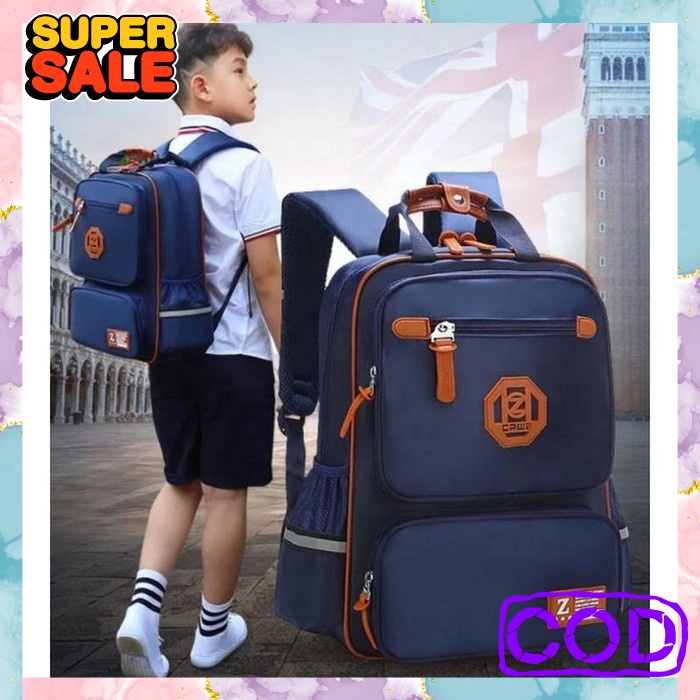 Tas Sekolah Anak Laki Sd Import Tarik Dorong 6 Roda 4In1 3D Motif Spiderman Timbul Free Rain Cover A