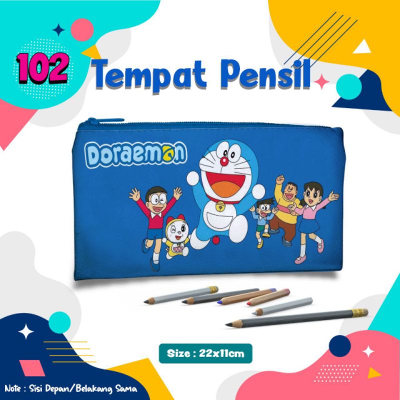 

Doraemon and Friends Tempat Pensil 102 Pouch Custom Nama Foto Souvenir Kado Hadiah Wadah Kotak Dompet