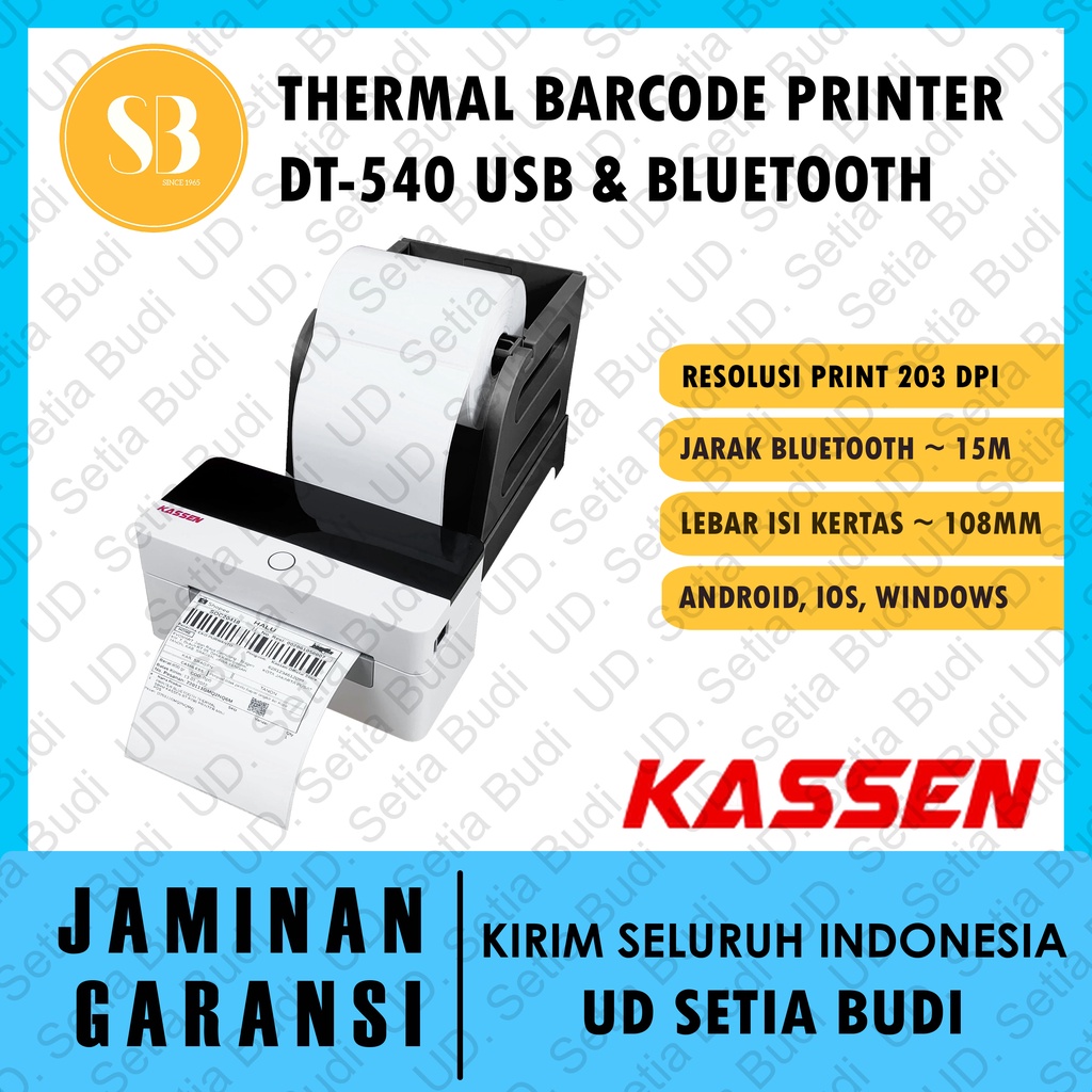 Direct Thermal Barcode Printer Kassen DT 540 Kertas Lebar 108mm