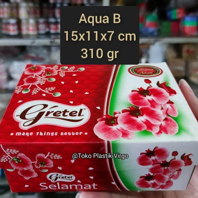 "'''] Box / Kardus / Dus Snack Kue Makanan - 15x11x7 cm - Aqua B Merah Putih