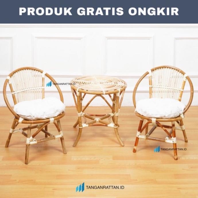 KURSI TERAS PROMO KURSI TERAS MOMON ROTAN DAN MEJA 1 SET / KURSI ROTAN TERAS / KU EL09I09A82L