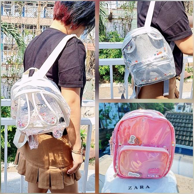 Terbaik Tas Ransel Glitter Mini Zara Transparan Pengiriman Cepat