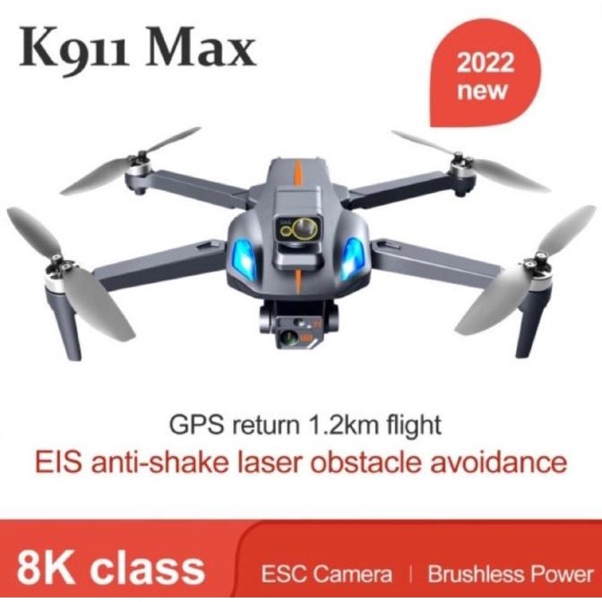 Drone KF911 MAX EIS GPS 8K 1.2Km BRUSHLESS Sensor Anti Tabrak