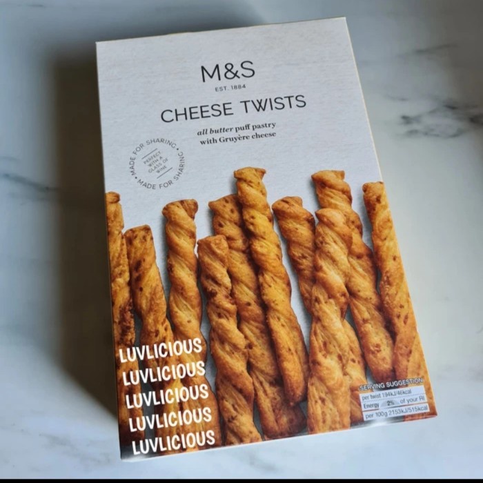 

M&S MARK MARKS & AND SPENCER CHEESE TWISTS TWIST BISCUIT BISKUIT KEJU