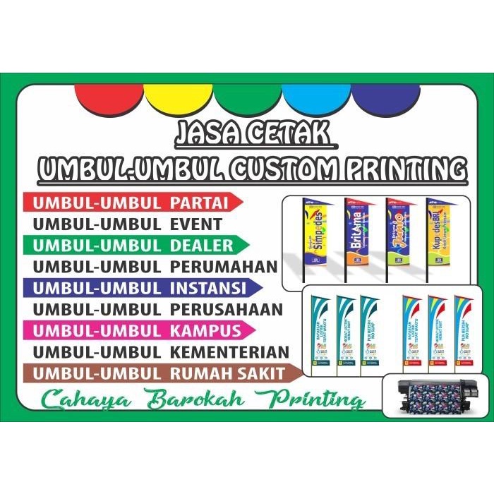 Terlaris Jasa Cetak Umbul-Umbul Kain Full Printing / Murah / Berkualitas