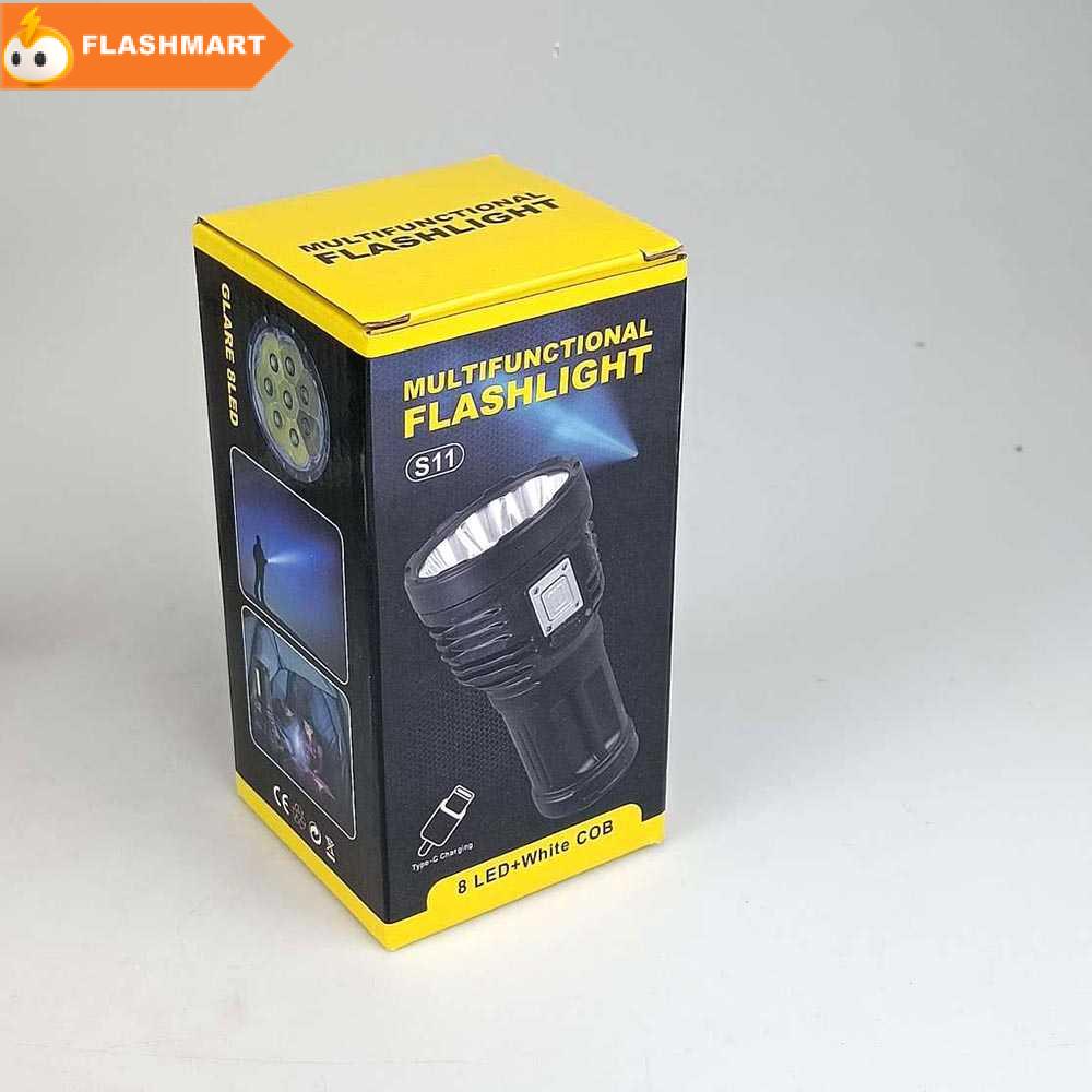 FLASHMART Senter LED Flashlight Waterproof USB Rechargeable XPE+COB - S11