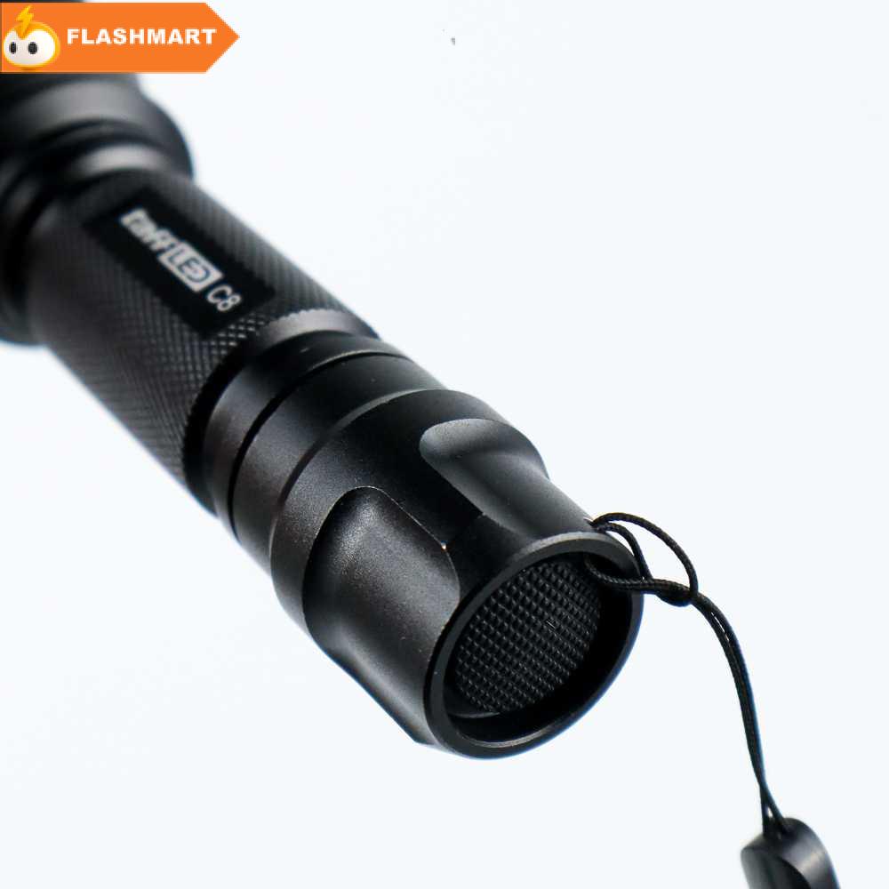 FLASHMART Paket Senter LED Cree Q5 + 1xBaterai + Charger + Box - C8