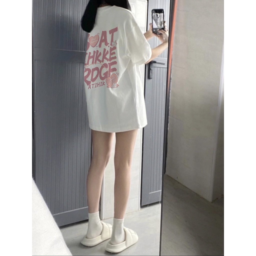 ♞Suhao kaos import wanita kaos wanita gaya korea lengan pendek kaos pendek perempuan design sense niche short-sleeved t-shirt women s summer new oversize chic niche lazy loose white top ins