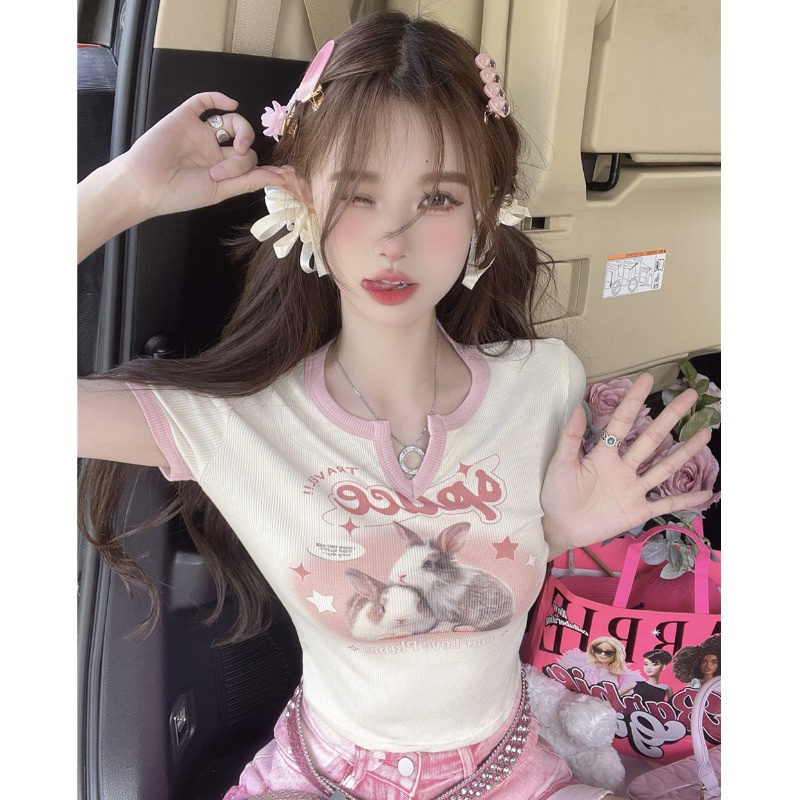 ✐Suhao kaos import wanita kaos wanita korean style lengan pendek kaos pendek perempuan