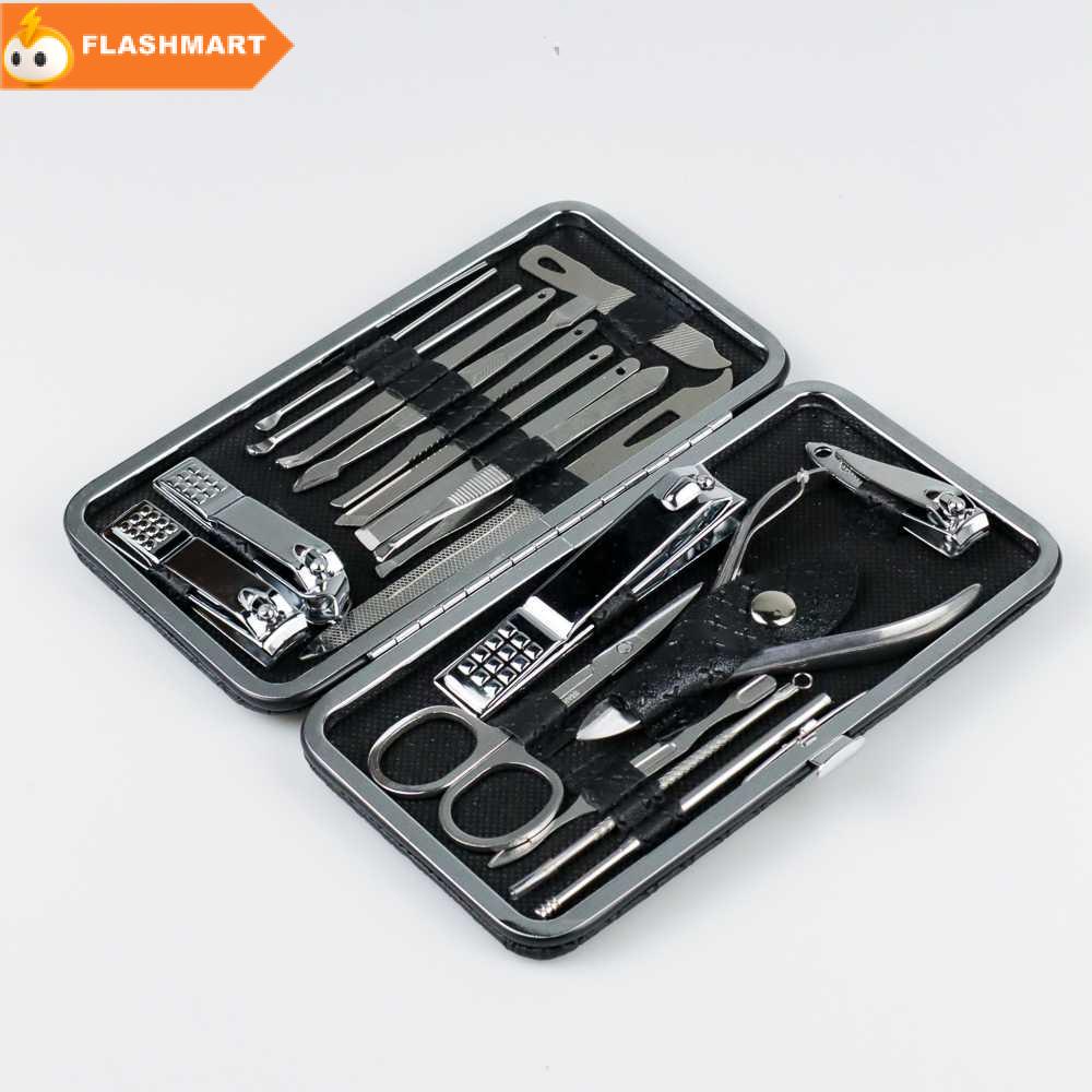 FLASHMART Nail Art Set Gunting Kuku Manicure Pedicure 19 PCS - i7000D